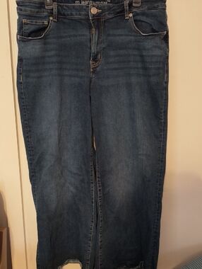Maurices Dark Wash High Rise Wide Leg Jeans